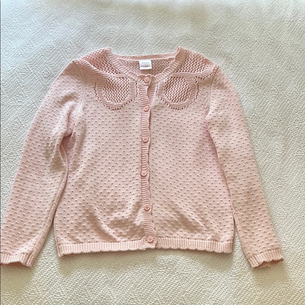 Hanna Andersson Pink Cardigan with Textured Knit 100% cotton
